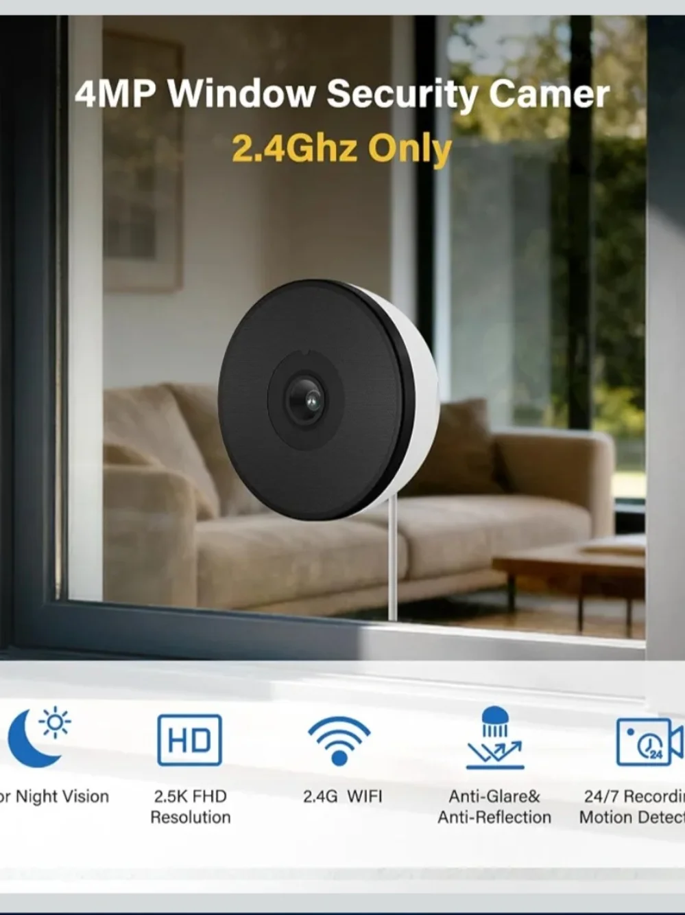 Wireless Window Home Security Camera Easy Install